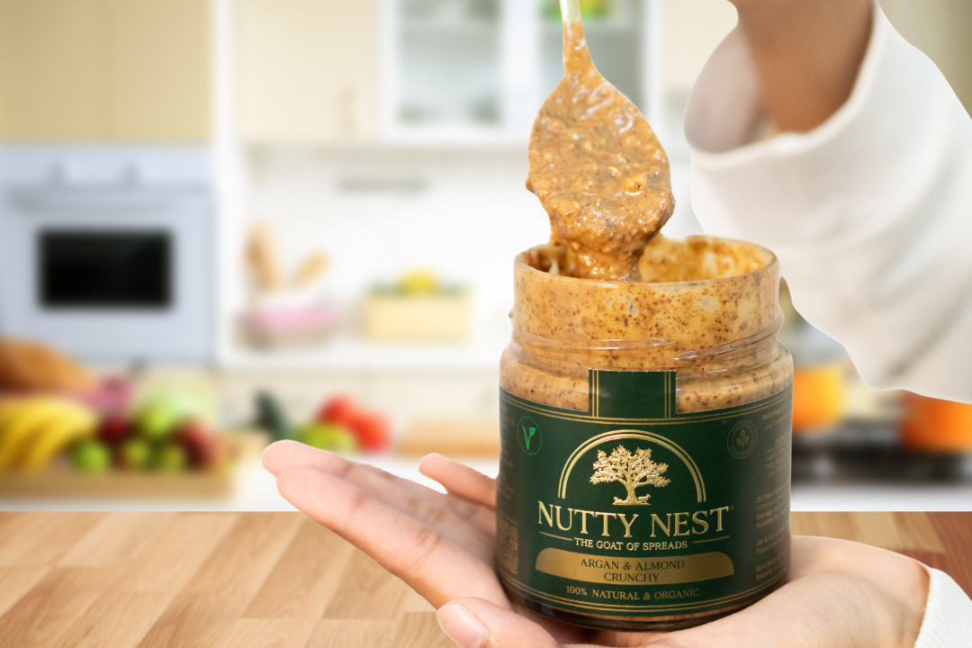 Almond Butter with Argan Oil - Crunchy (Vegan) 230G