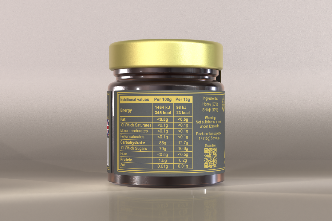 Shilajit Honey by NuttyNest – Premium Himalayan Resin Infused Raw Honey | Natural Energy, Immunity & Vitality Boost | UK First