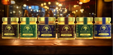 NuttyNest 230g gourmet almond butter jars for retailers, cafes and wellness stores