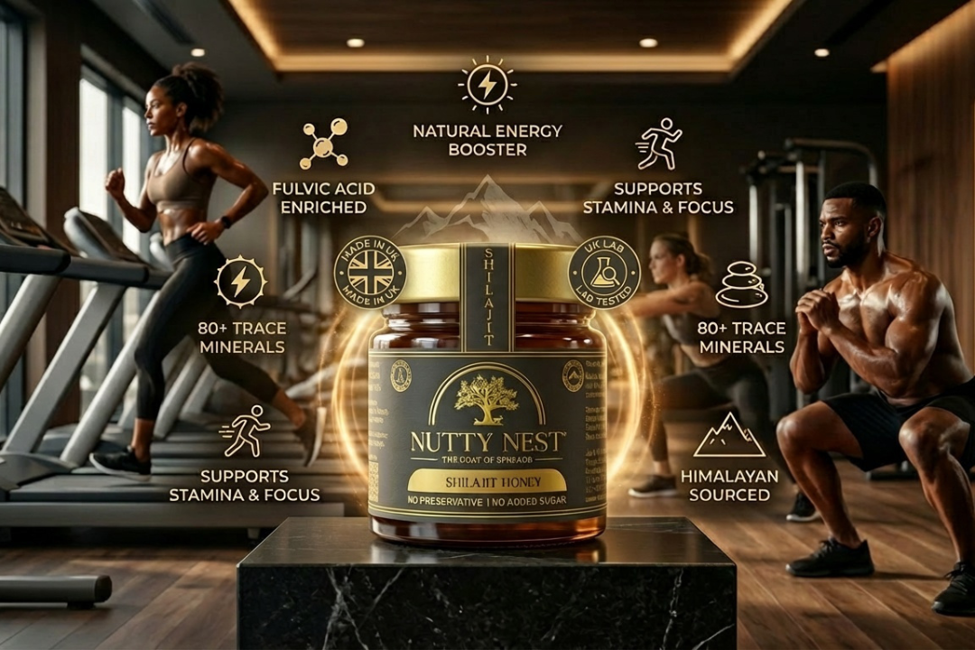 Shilajit Honey by NuttyNest – Premium Himalayan Resin Infused Raw Honey | Natural Energy, Immunity & Vitality Boost | UK First